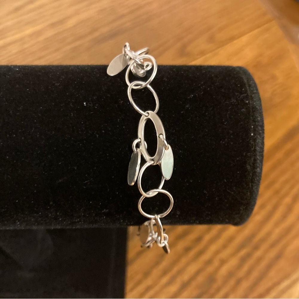 Chain Link Bracele Sterling Silver .925 t 7.5”